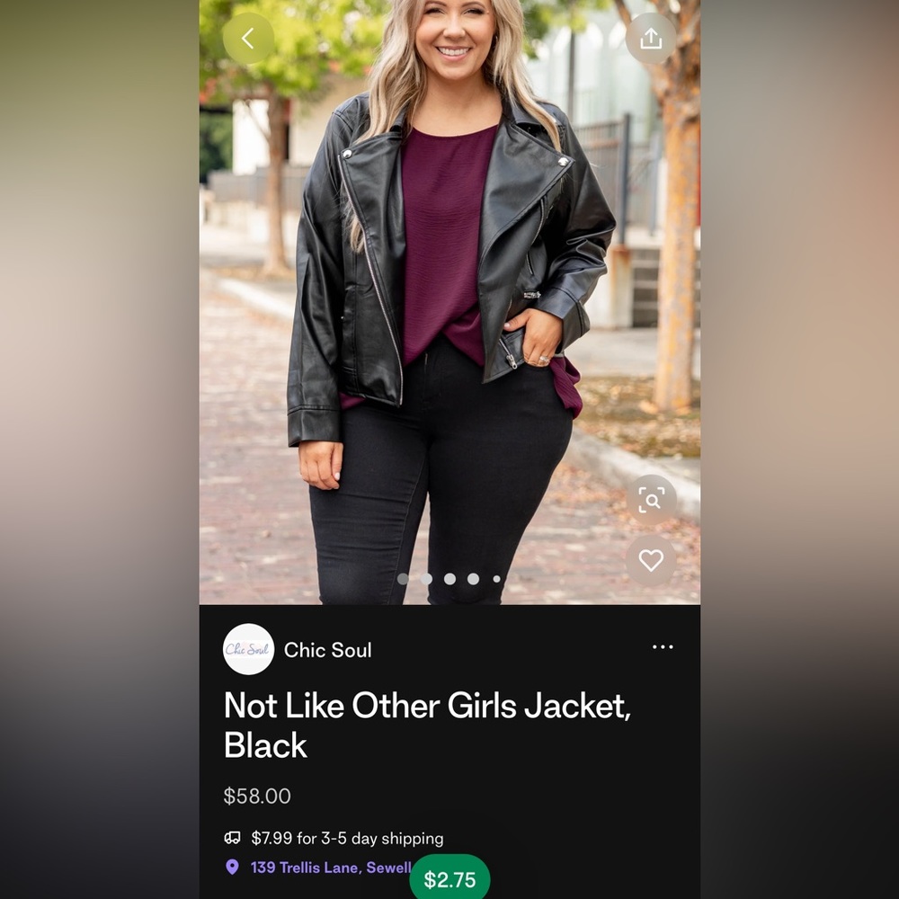 Chic soul black leather jacket